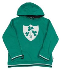 Zelená mikina s potlačou a kapucňou Ireland