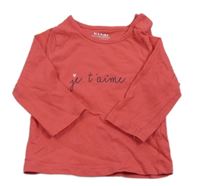 Jahodové tričko s nápisom Kiabi