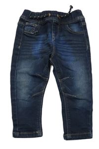Tmavomodré teplákové rifle Denim Co.