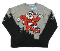 Nové - Sivo-čierny sveter so Santou Pepperts