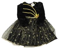 Kockovaným - Čierne sametovo/tylové šaty s kometami