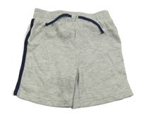 Šedé melírované teplákové kraťasy s proužky Primark