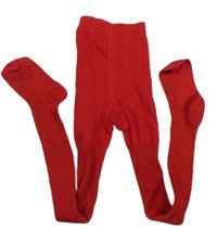 Červené trblietavé pančuchy Primark