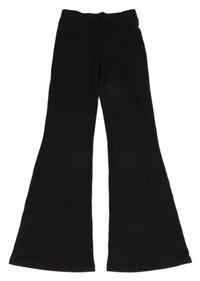 Čierne rebrované flare legíny H&M