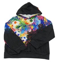 Čierna mikina s loptami a kapucňou Shein