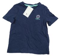 Nové - Tmavomodré tričko s potlačou Tu