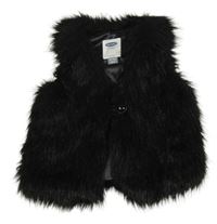 Čierna kožušinová podšitá vesta Old Navy