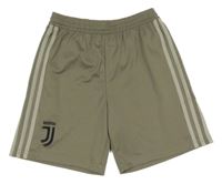Khaki futbalové funkčné kraťasy s pruhy - Juventus Adidas