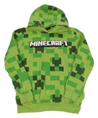 Zelená kostkovaná mikina Minecraft s kapucí 