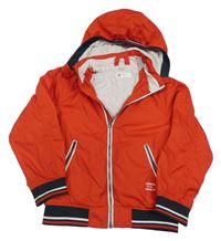 Červená šušťáková jesenná bunda s odopínacíá kapucňou H&M