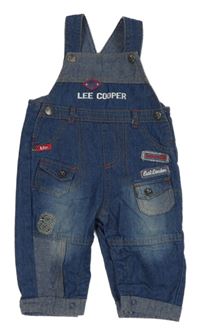 Tmavomodré laclové rifle s nášivkami Lee Cooper