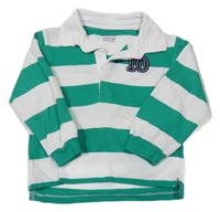 Zeleno-biela pruhovaná polo mikina s číslom Primark