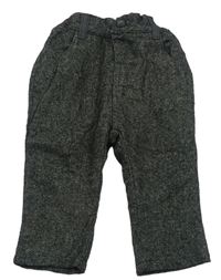Čierno-sivé melírované vlnené slávnostné nohavice mamas&papas