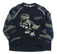 Černo-army mikina s dinosaurom PEP&CO