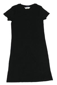 Čierne rebrované elastické šaty H&M