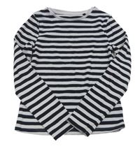 Bielo-čierne pruhované rebrované crop tričko F&F
