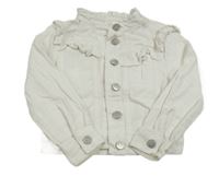 Biela rifľová bunda s volánikmi St. Bernard