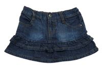 Tmavomodrá rifľová sukňa s volánikom blue seven