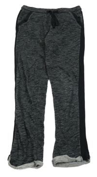 Čierno-tmavosivé melírované chino tepláky alive