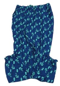 Tmavopetrolejové lehké teplákové kalhoty s palmami a ananasy Pepperts!
