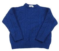 Zafírový vzorovaný vlnený sveter H&M