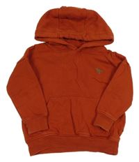 Tehlová oversize mikina s dinosaurom a kapucňou Next