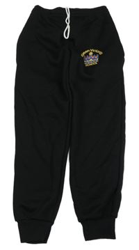 Čierne teplákové tepláky so znakom