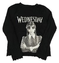 Čierne tričko s potiskem - Wednesday