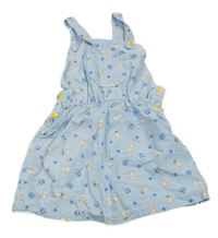 Svetlomodré plátenné šaty so zajačikmi