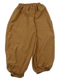 Hnedé cuff šušťákové nohavice