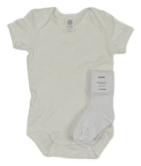 Nové - 2Set - Bílé body Sanetta + žebrované ponožky 