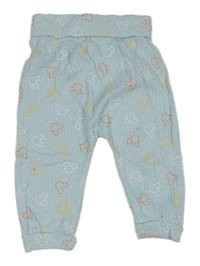 Svetlomodré rebrované turecké tepláky s Mickey Disney