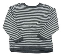 Sivo-tmavosivé pruhovaný sveter Primark