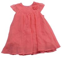 Ružové šifónové šaty s kvietkom C&A