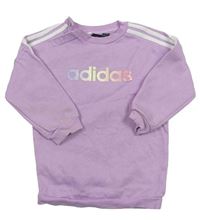 Lila dlhá mikina s nápisom Adidas