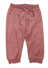 Vínové sametové tepláky H&M