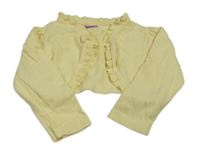 Žlté svetrové bolerko s mašlou a kanýry