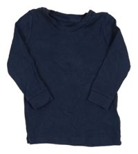 Tmavomodré rebrované tričko Matalan