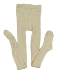 Krémové žebrované punčocháče H&M