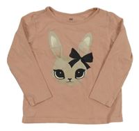 Starorůžové triko s králíkem H&M