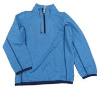 Modrá melírovaná športová mikina s nápisom C&A