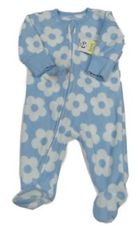 Nové - Světlemodrý květovaný fleecový overal Matalan