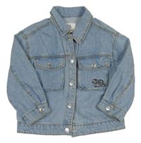 Modrá riflová košilová bunda s Minnie Zara