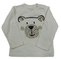 Biele zamatové tričko s medvěďom C&A