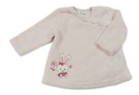 Svetloružová chlpatá mikina s králikom Ergee