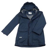 Tmavomodrá nepromokavá jarní parka s kapucí Impidimpi
