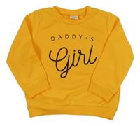 Horčicová mikina s nápisom