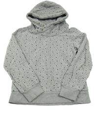 Sivá melírovaná bodkovaná á mikina s hviezdami a kapucňou Tom Tailor