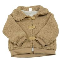 Hnedá huňatá podšitá prepínaci mikina Shein