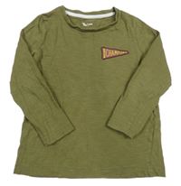 Khaki tričko s nápisom Tu